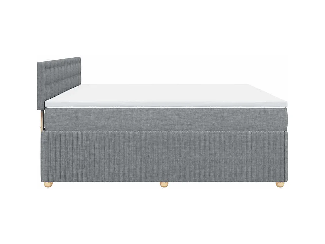 Boxspring met matras stof lichtgrijs 180x200 cm