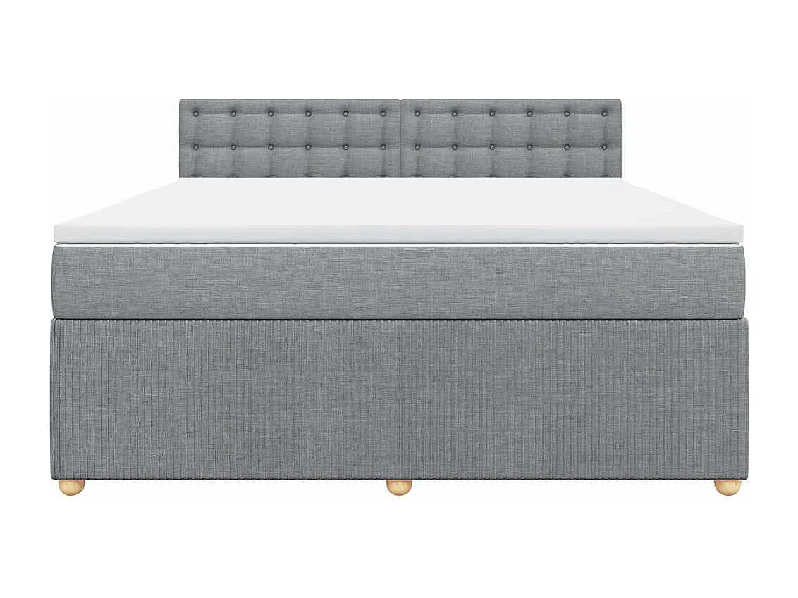 Giroletto a Molle con Materasso Grigio Chiaro180x200 cm Tessuto