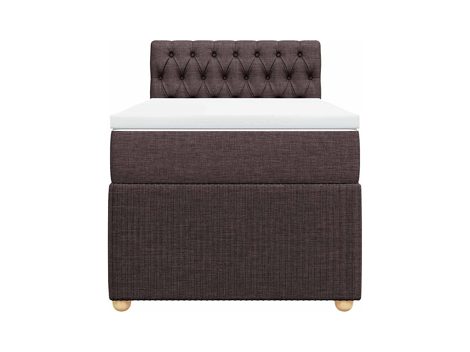 Giroletto a Molle con Materasso Marrone Scuro 90x200 cm Tessuto