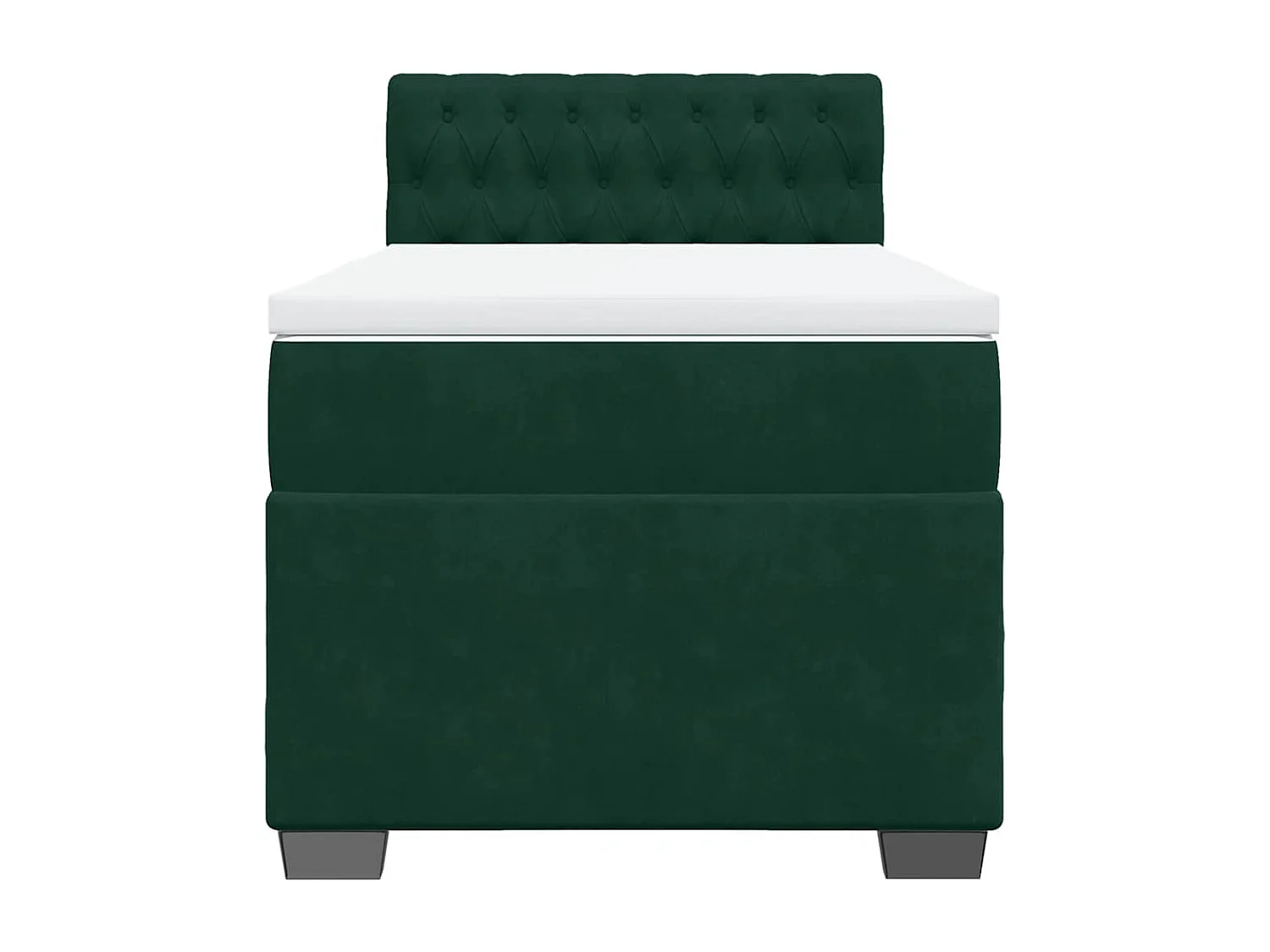 Boxspringbett mit Matratze Dunkelgrün 90x200 cm Samt