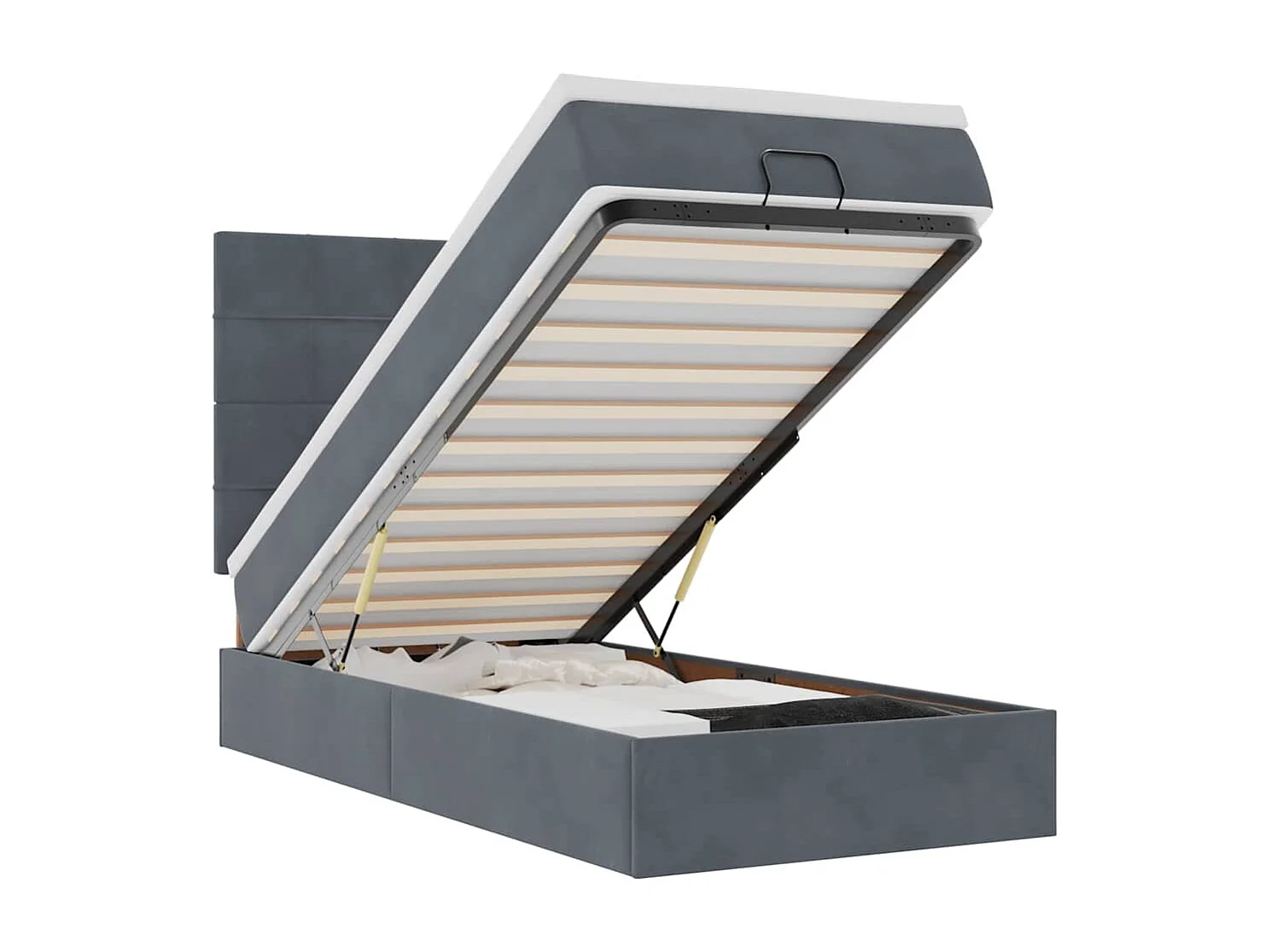 Ottoman bed met matrassen en LED's 100x200cm fluweel