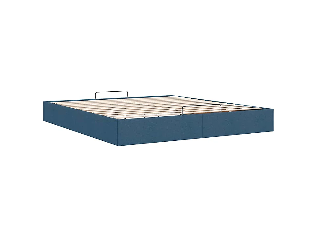 Ottoman-Bett ohne Matratze Blau 160x200 cm Stoff