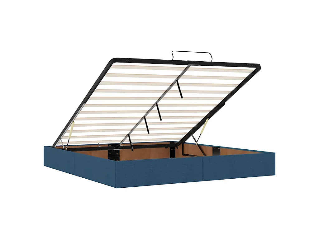 Ottoman-Bett ohne Matratze Blau 160x200 cm Stoff