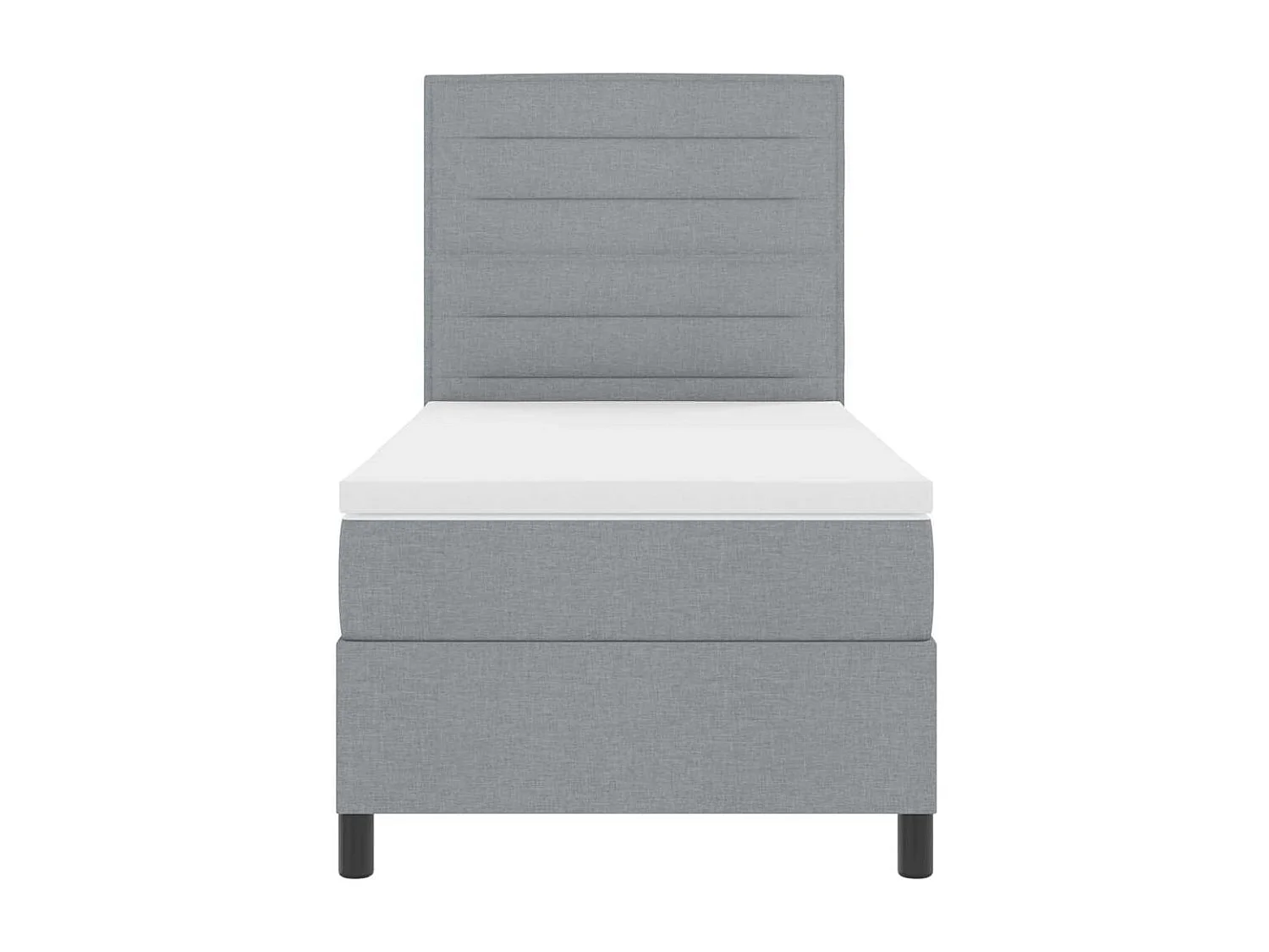 Letto a molle con materasso Grigio chiaro 90 x 190 cm Tessuto