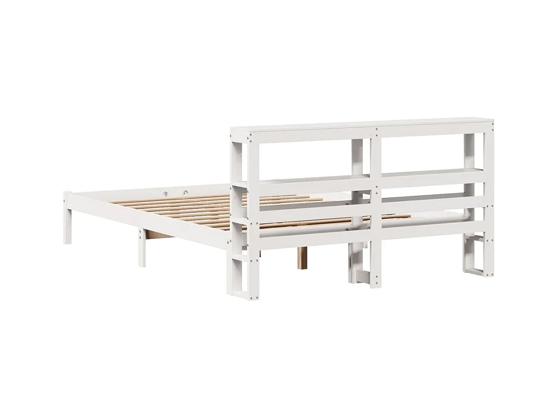 Cadre de lit sans matelas blanc 140x200 cm bois de pin massif