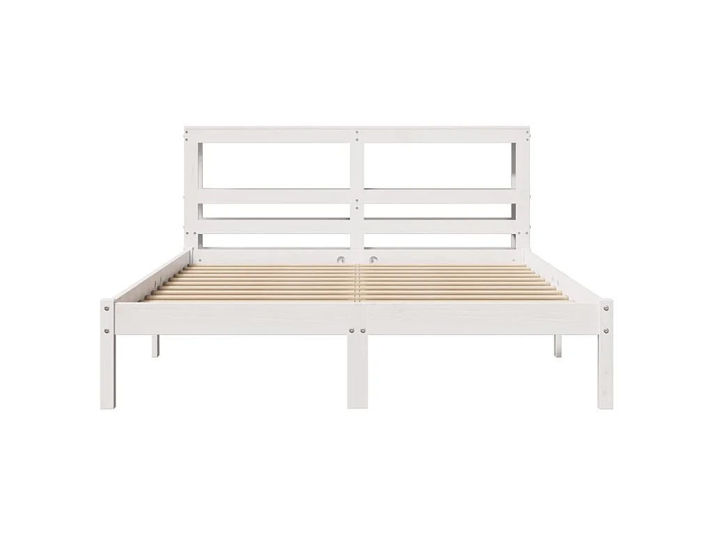 Cadre de lit sans matelas blanc 140x200 cm bois de pin massif