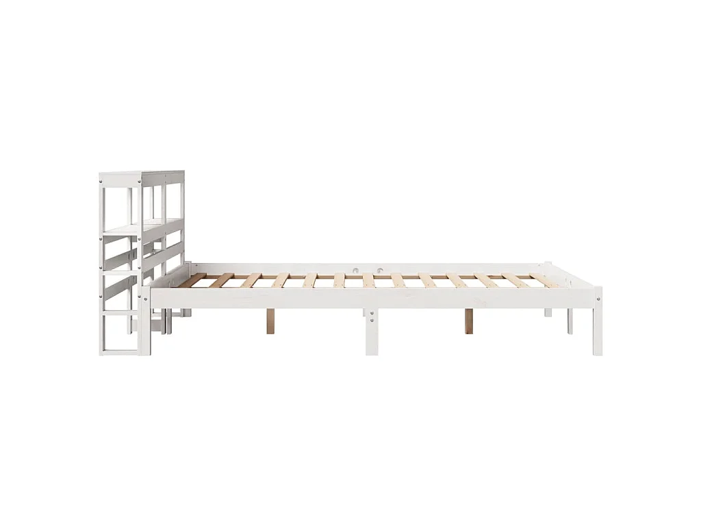 Cadre de lit sans matelas blanc 140x200 cm bois de pin massif