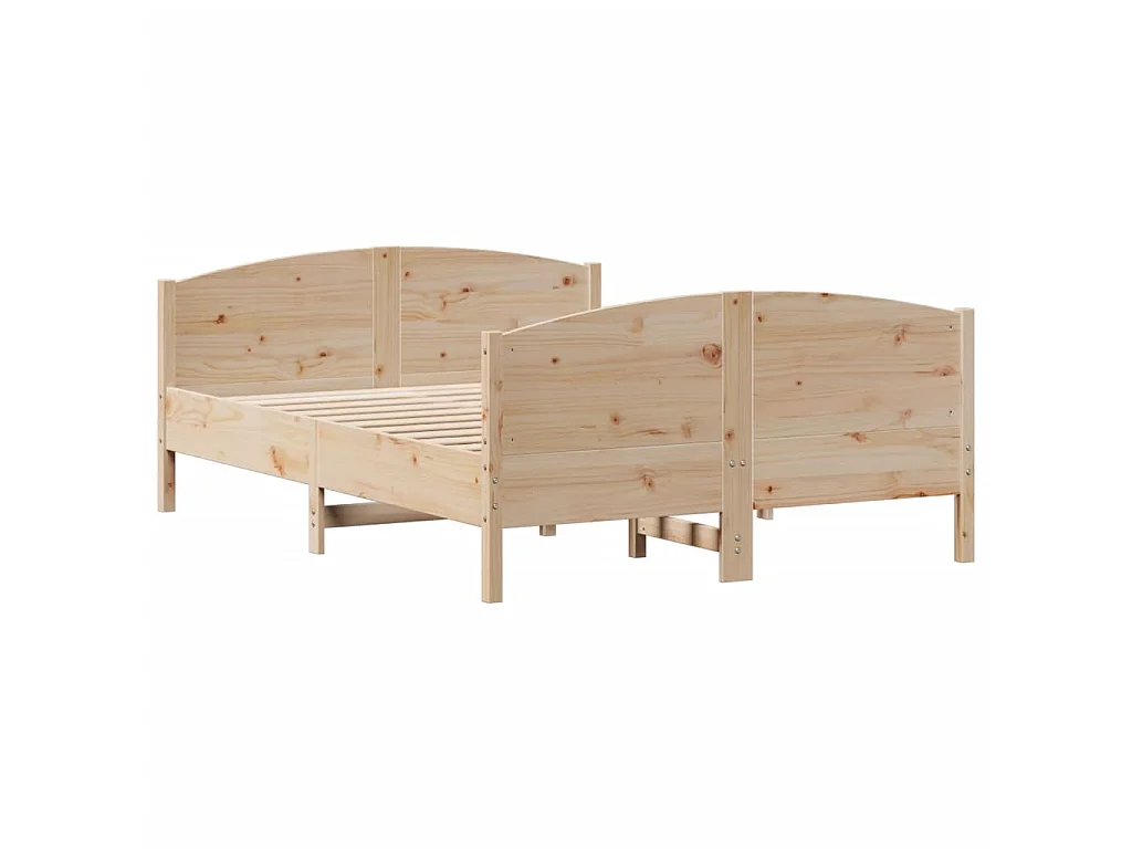 Estructura de cama sin colchón madera maciza de pino 140x190 cm