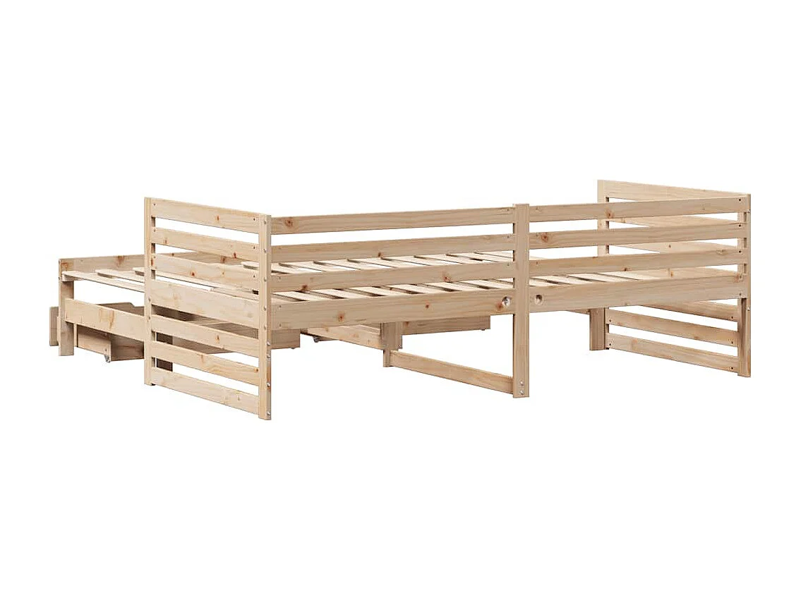 Lit de jour avec tiroirs sans matelas 90x200 cm bois massif