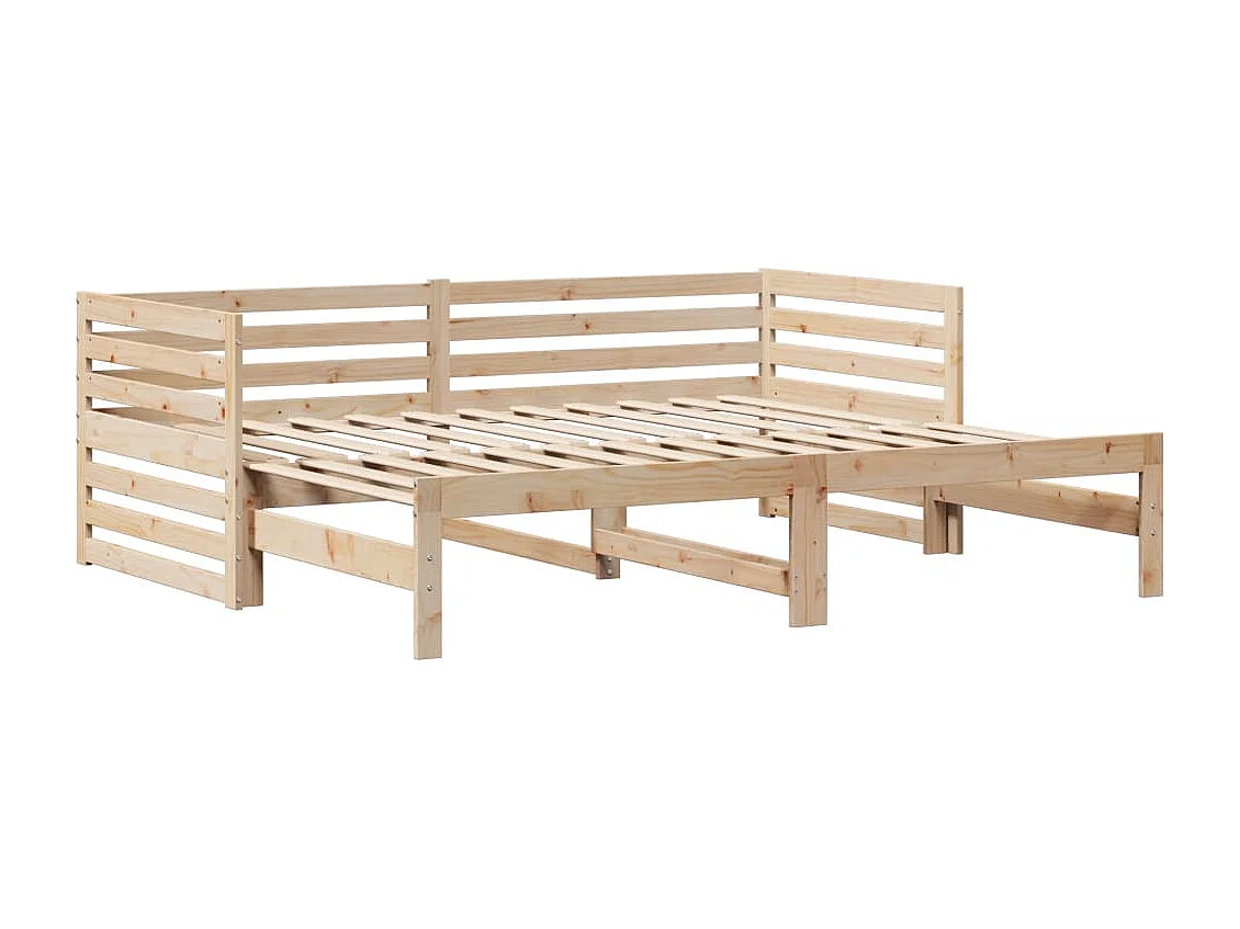 Sofá-cama com gavetas 90x200 cm madeira de pinho maciça