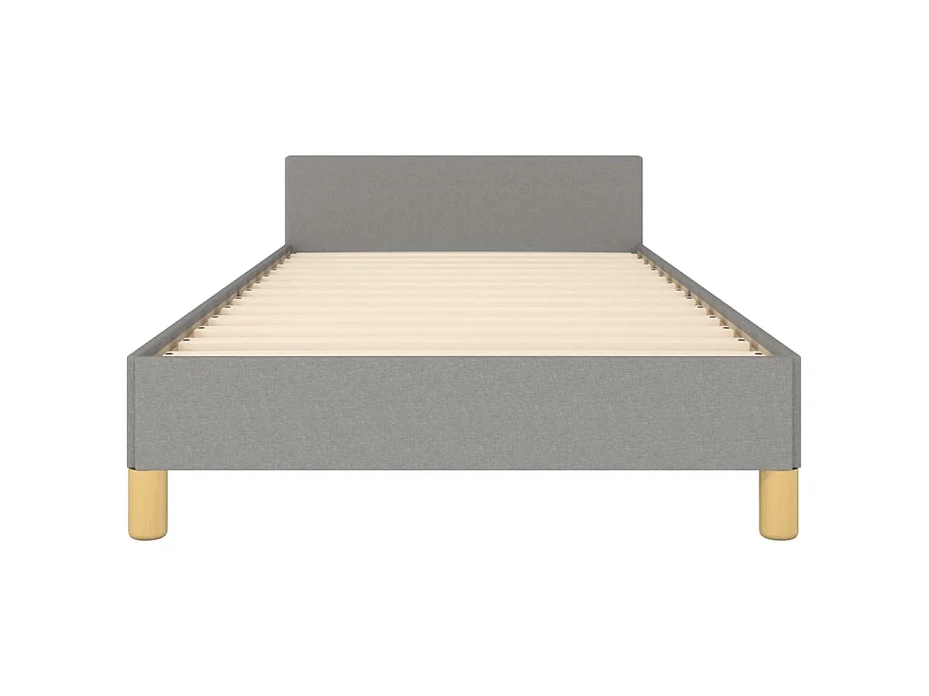 Estrutura de cama sem colchão 90x200 cm tecido cinzento-claro