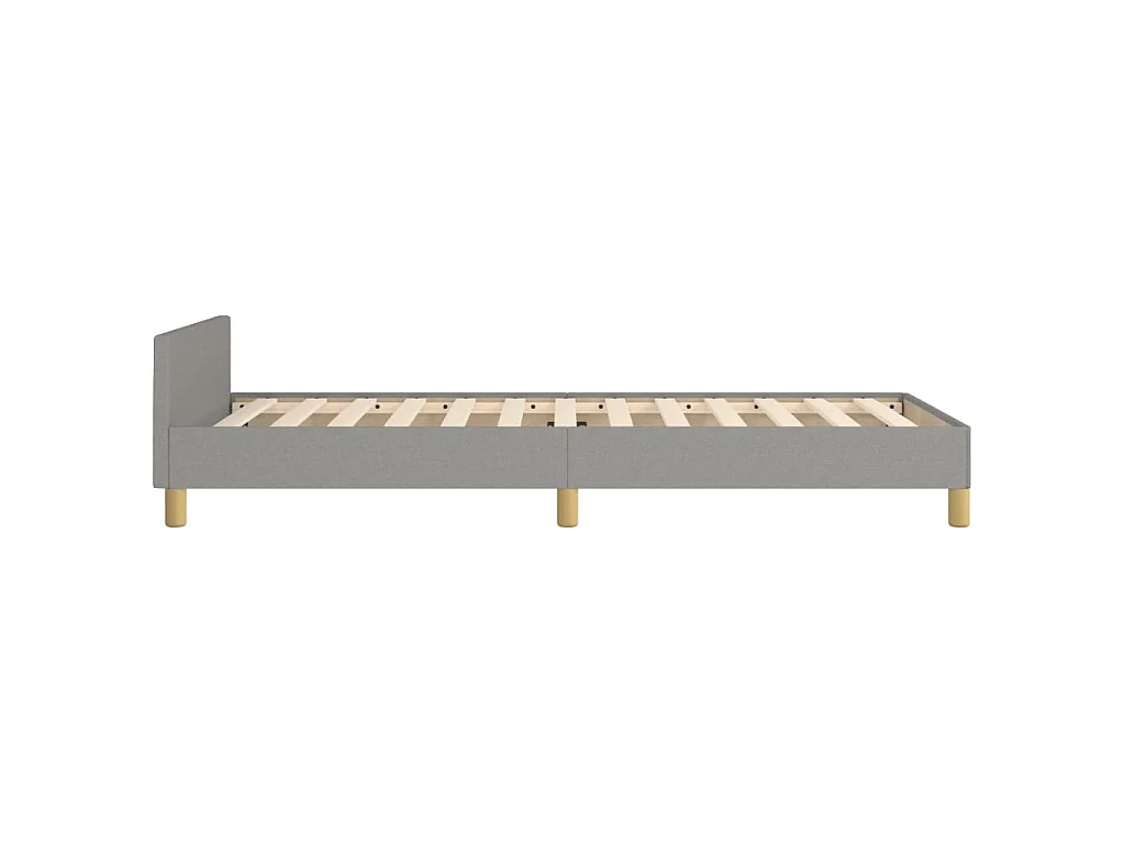 Estrutura de cama sem colchão 90x200 cm tecido cinzento-claro