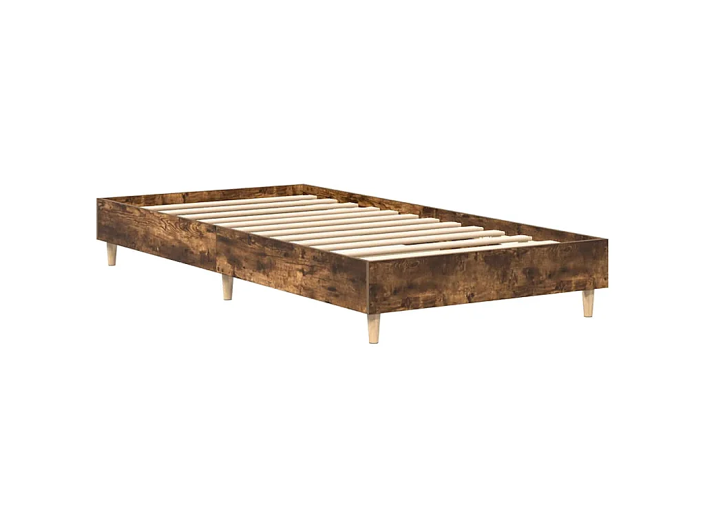 Cadre de lit sans matelas chêne fumé 90x200cm bois d'ingénierie