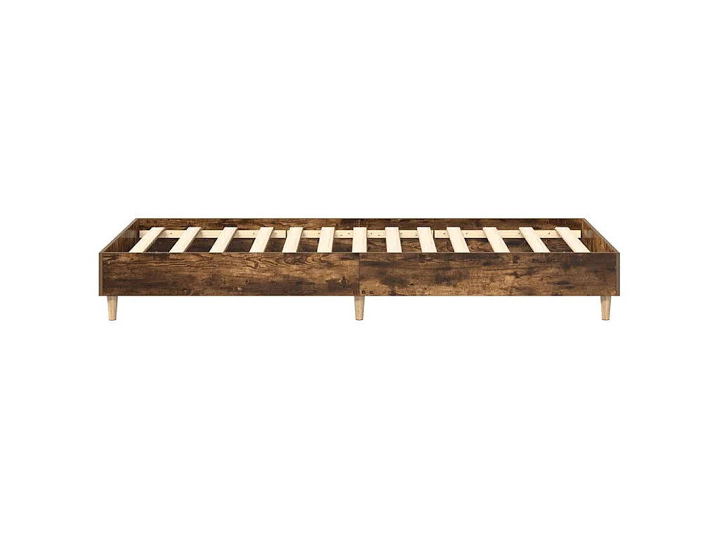 Cadre de lit sans matelas chêne fumé 90x200cm bois d'ingénierie