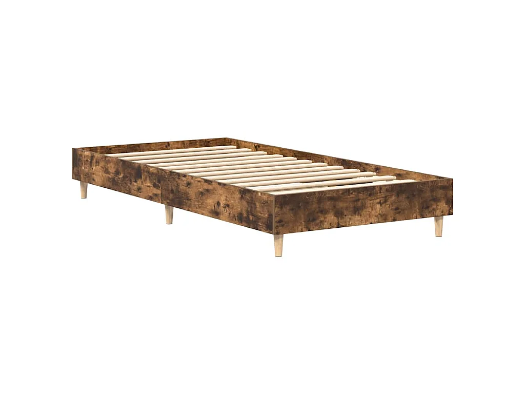 Cadre de lit sans matelas chêne fumé 90x200cm bois d'ingénierie
