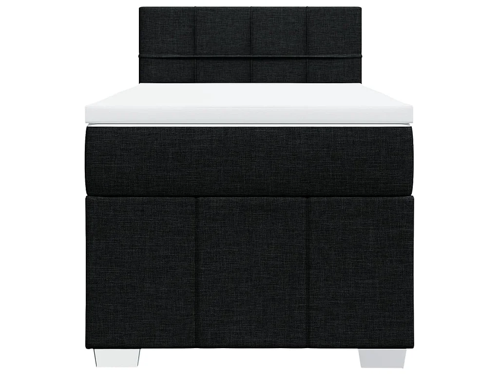 Boxspringbett mit Matratze Schwarz 90x200 cm Stoff