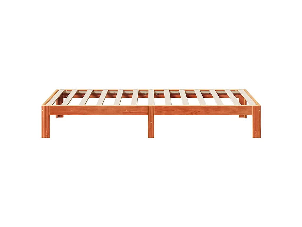 Massivholzbett ohne Matratze Wachsbraun 90x200 Kiefernholz