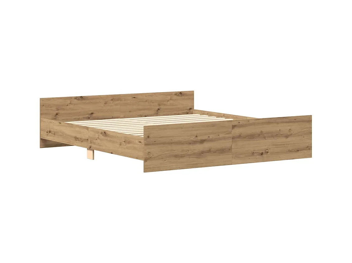 Bedframe zonder matras spaanplaat artisanaal eikenkleurig