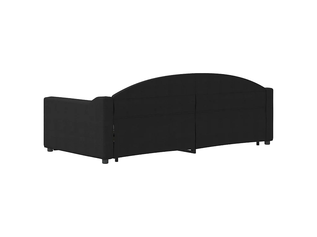 Divano Letto con Letto Estraibile Nero 90x190 cm in Tessuto