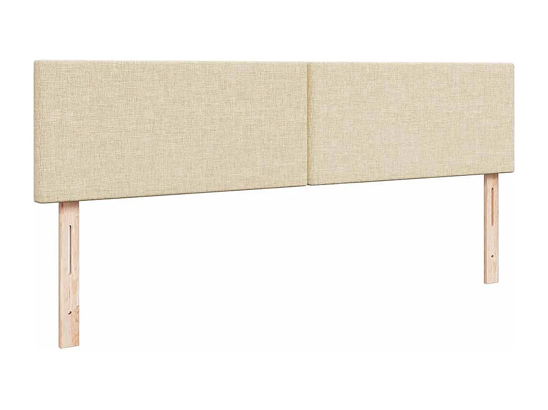 Cadre de lit ottoman avec matelas crème 160x200 cm tissu