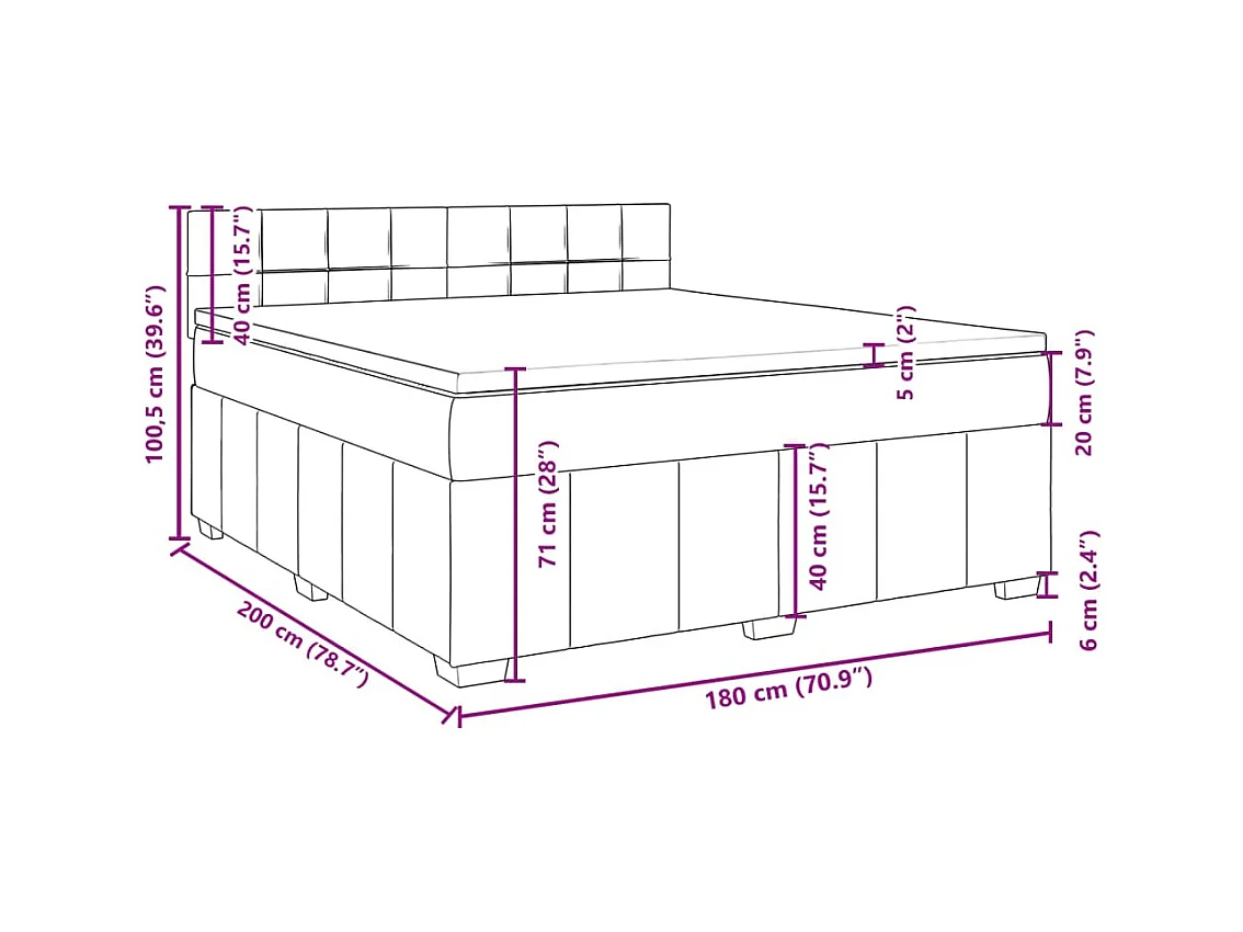 Boxspring met matras stof zwart 180x200 cm