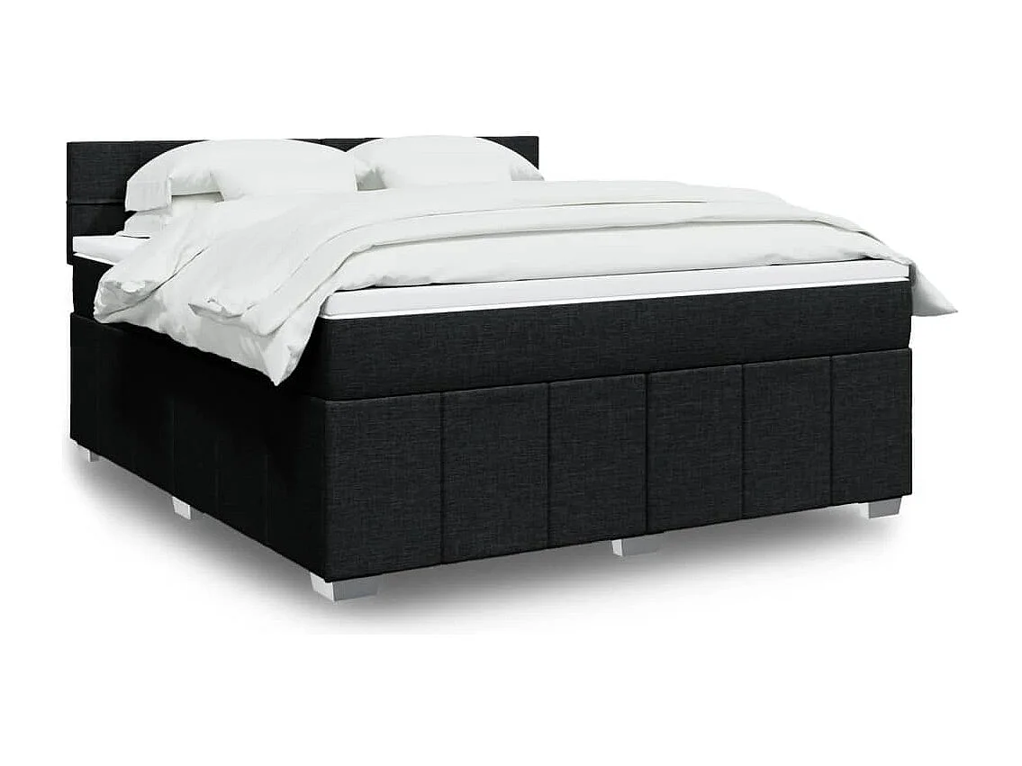 Boxspring met matras stof zwart 180x200 cm