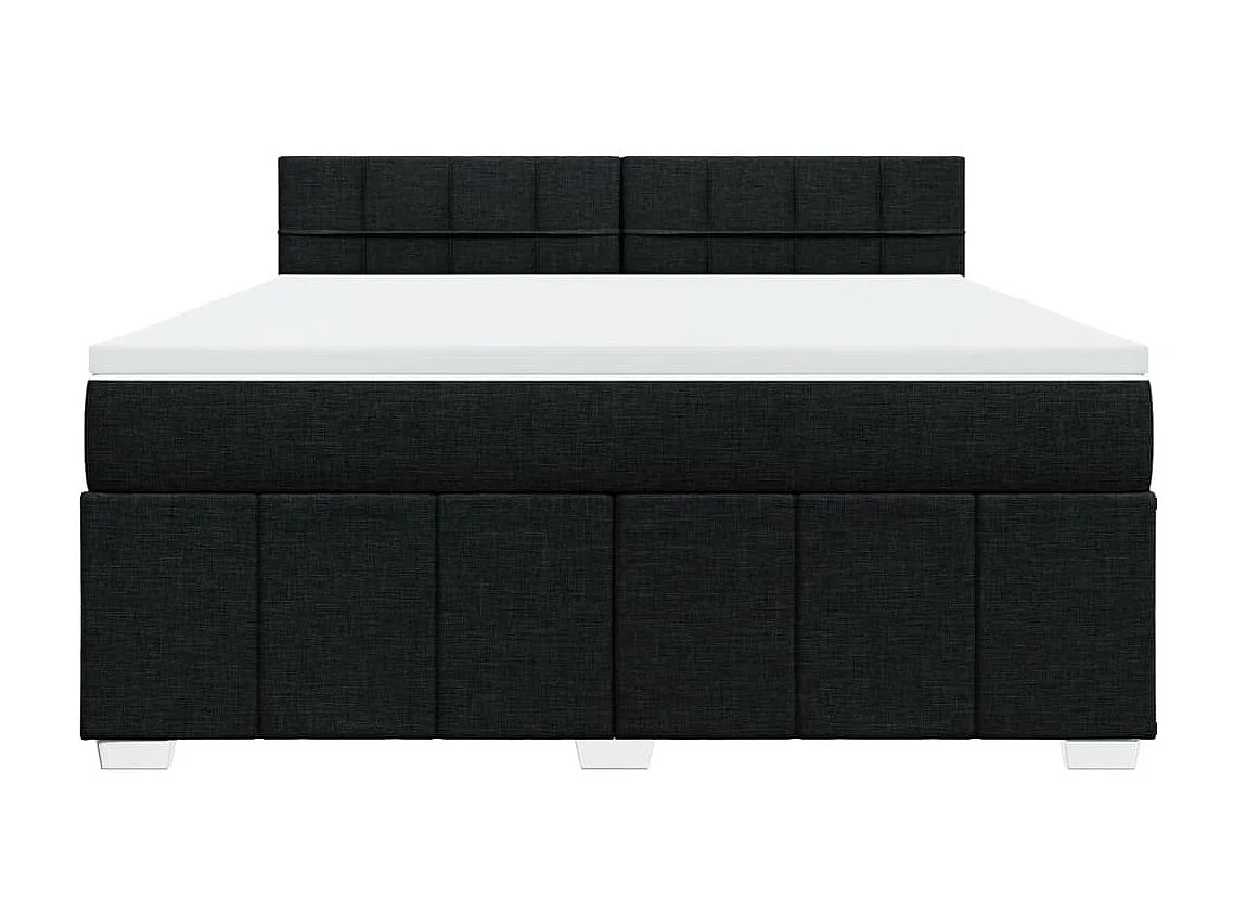 Boxspring met matras stof zwart 180x200 cm