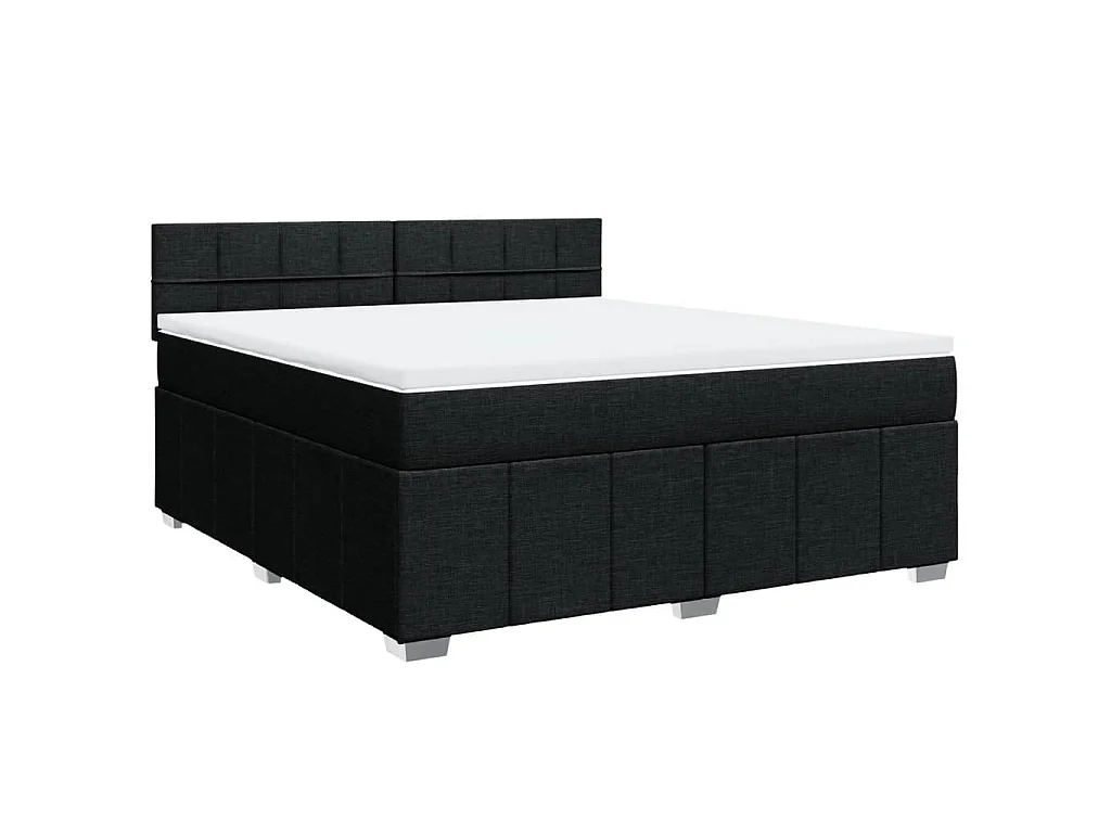 Boxspring met matras stof zwart 180x200 cm