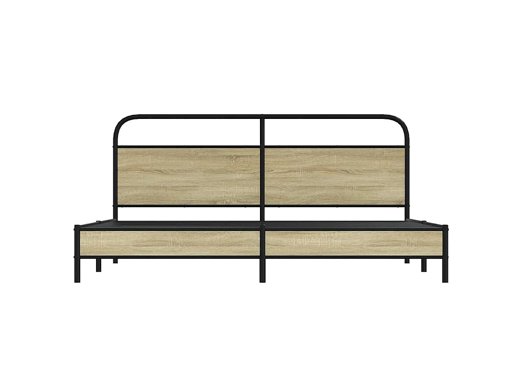 Cadre de lit en métal sans matelas chêne sonoma 180x200 cm