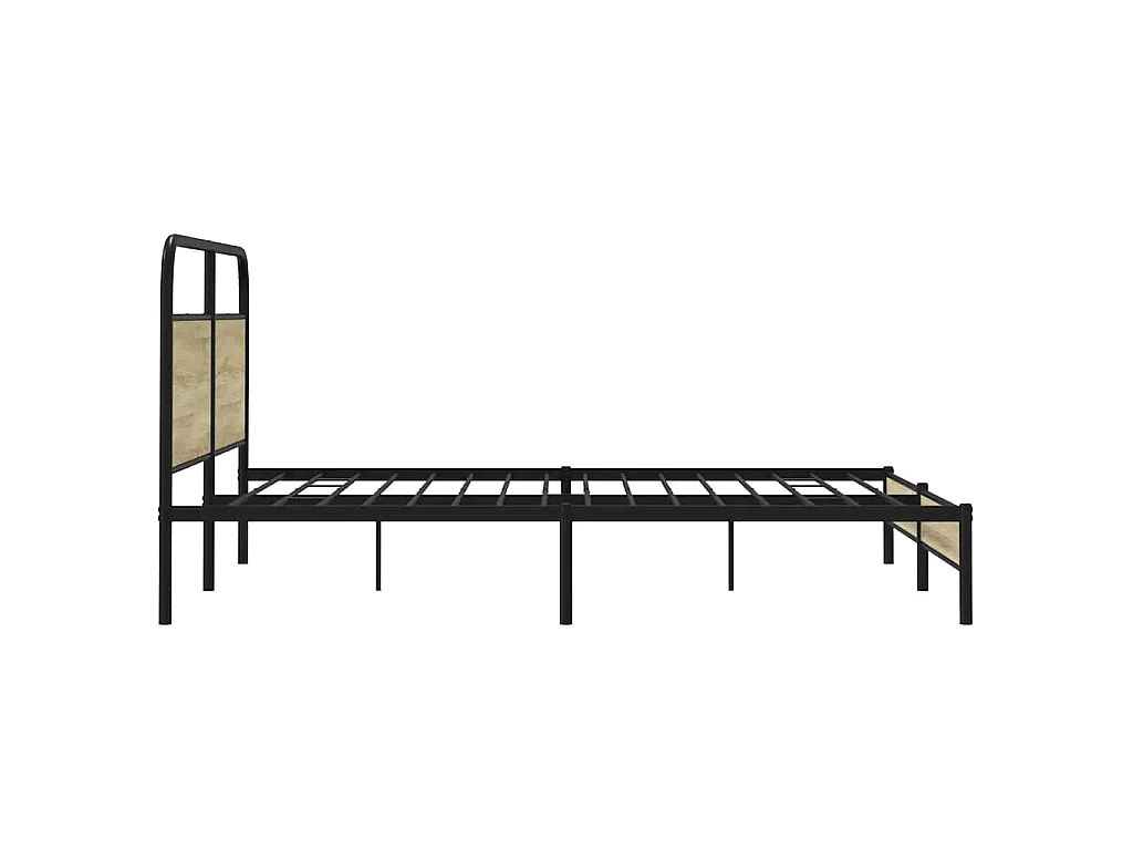 Cadre de lit en métal sans matelas chêne sonoma 180x200 cm