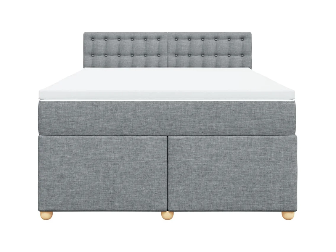 Boxspringbett mit Matratze Hellgrau 140x200 cm Stoff