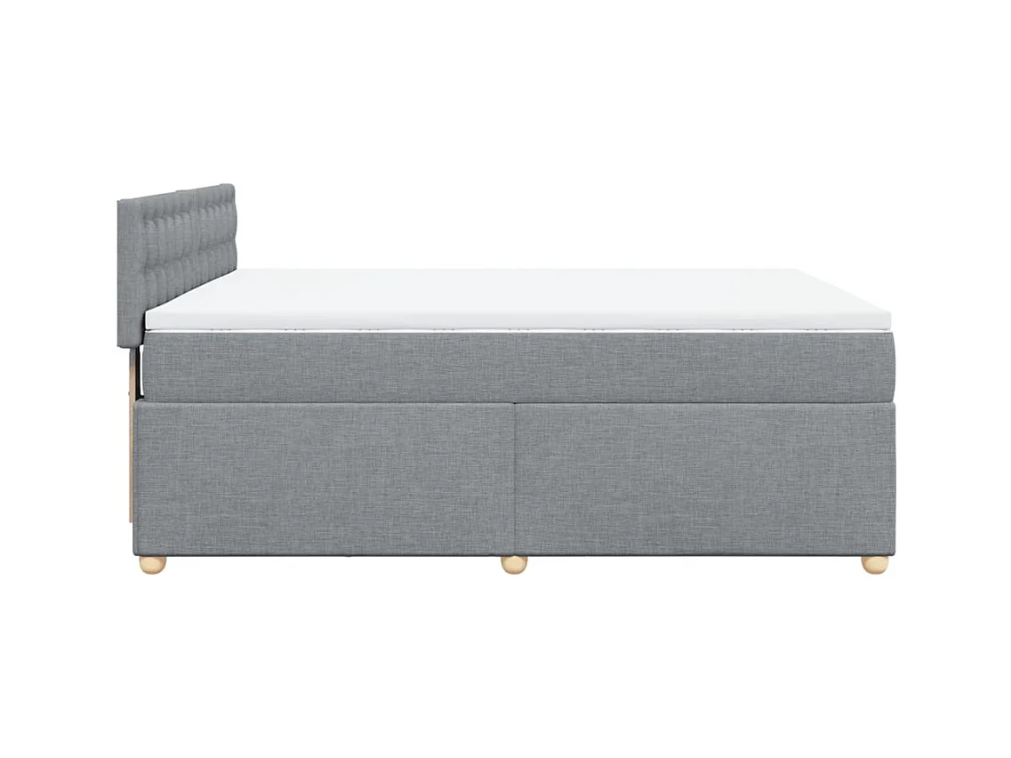 Boxspringbett mit Matratze Hellgrau 140x200 cm Stoff