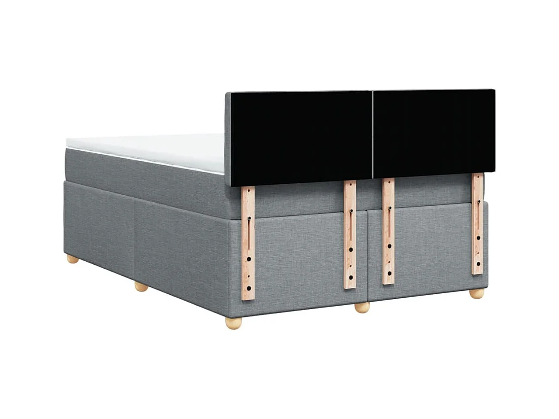 Boxspringbett mit Matratze Hellgrau 140x200 cm Stoff