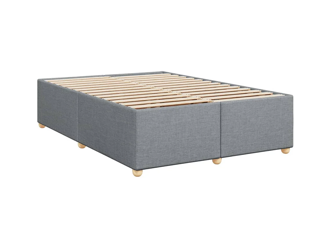 Boxspringbett mit Matratze Hellgrau 140x200 cm Stoff