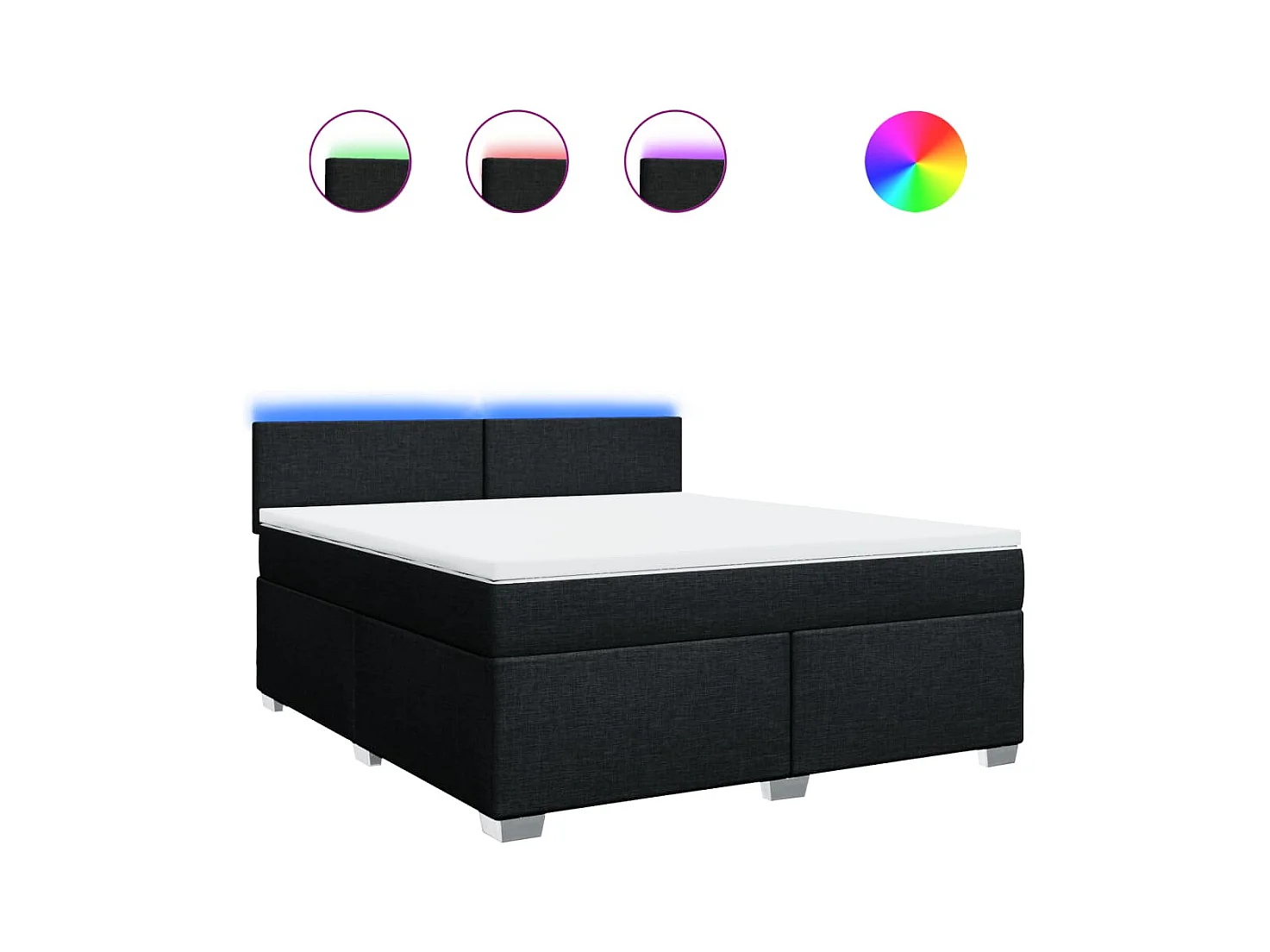 Boxspring met matras stof zwart 180x200 cm