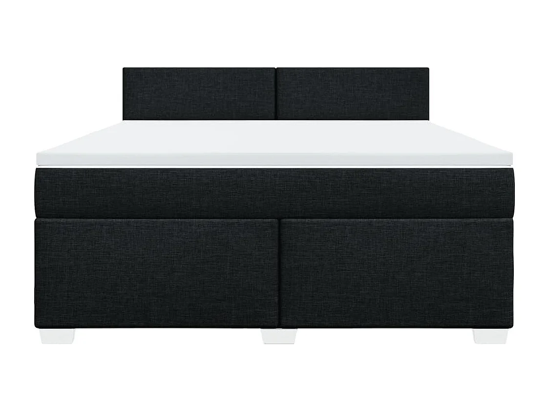 Cama box spring con colchón tela negro 180x200 cm