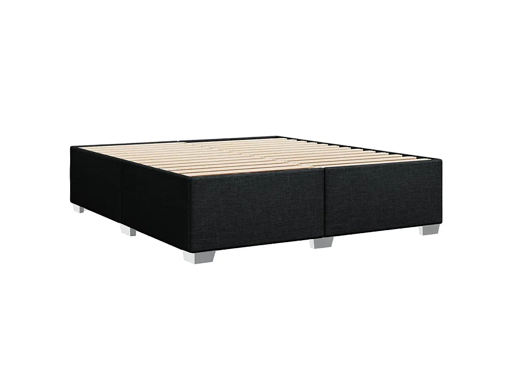 Giroletto a Molle con Materasso Nero 180x200 cm in Tessuto