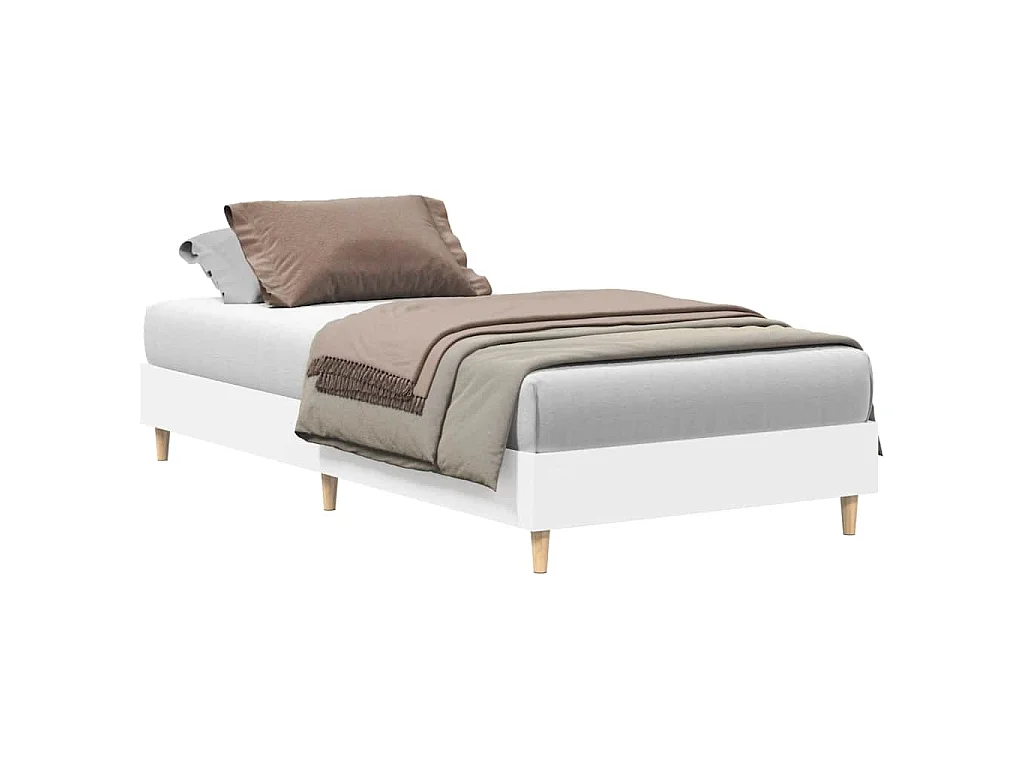 Cadre de lit sans matelas blanc 90x200 cm bois d'ingénierie