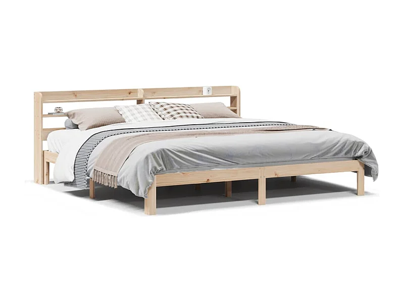 Bedframe met hoofdbord massief grenenhout 180x200 cm
