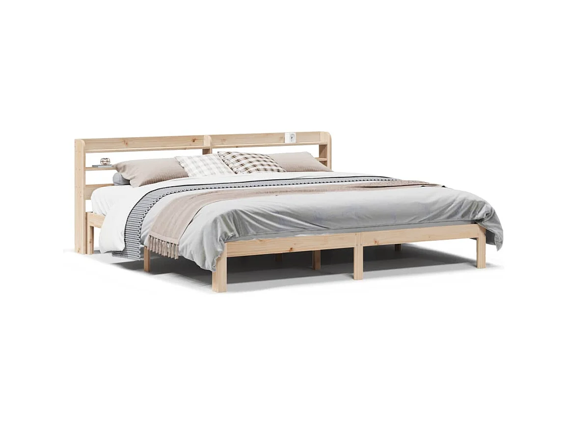 Cadre de lit avec tête de lit sans matelas 180x200 cm