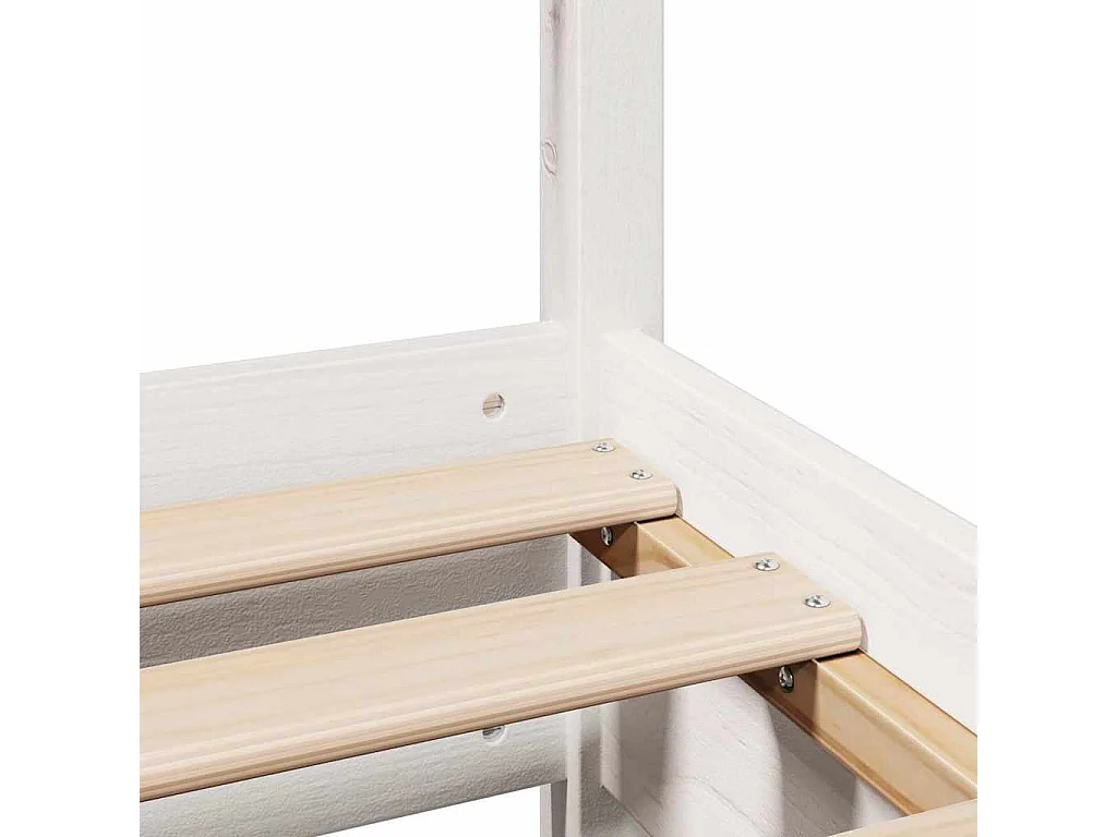 Bedframe zonder matras massief grenenhout wit 140x190 cm