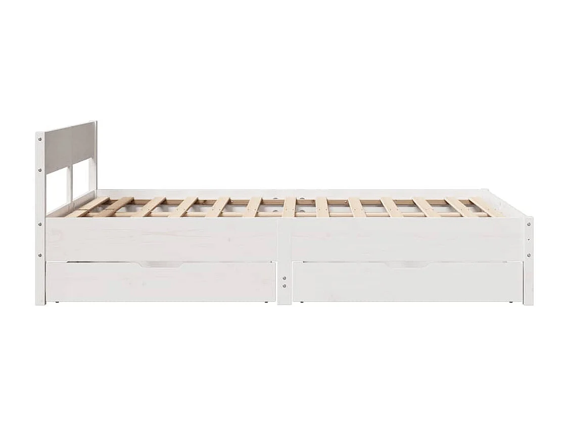 Massivholzbett ohne Matratze Weiß 140x190 cm Kiefernholz