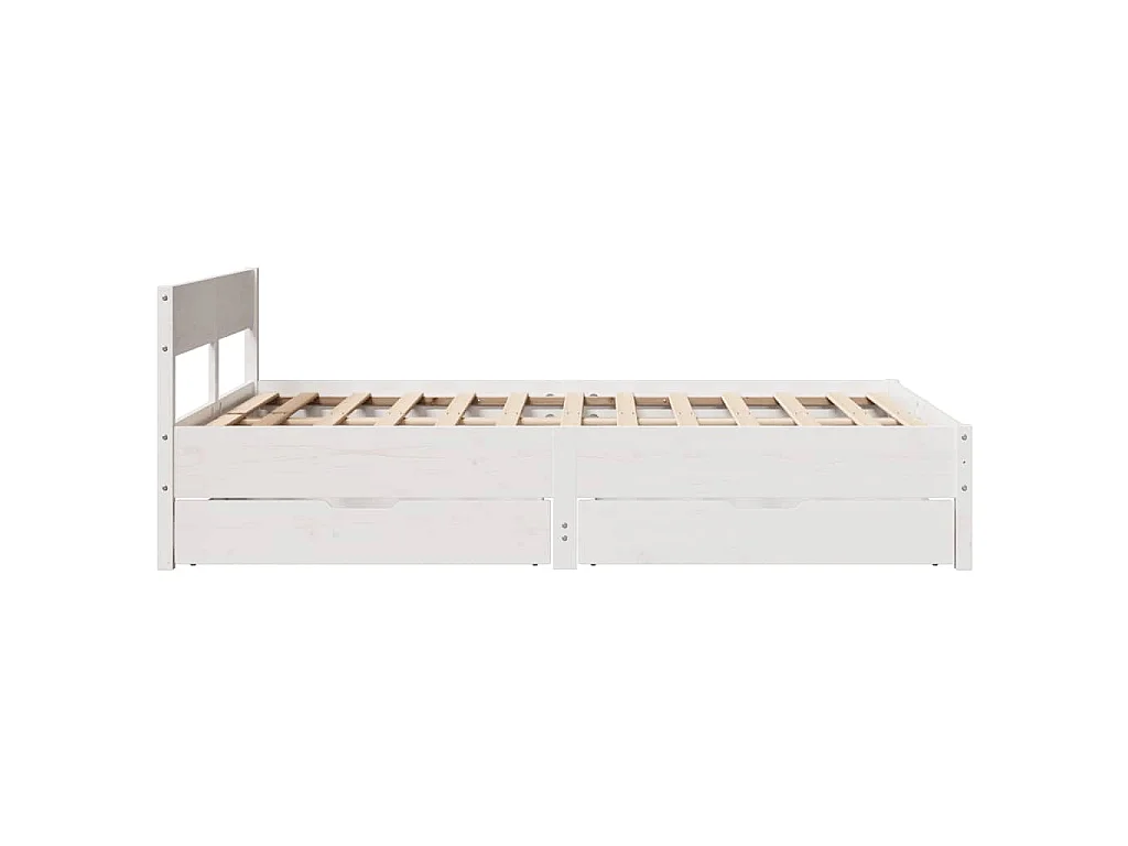 Cadre de lit sans matelas blanc 140x190 cm bois de pin massif