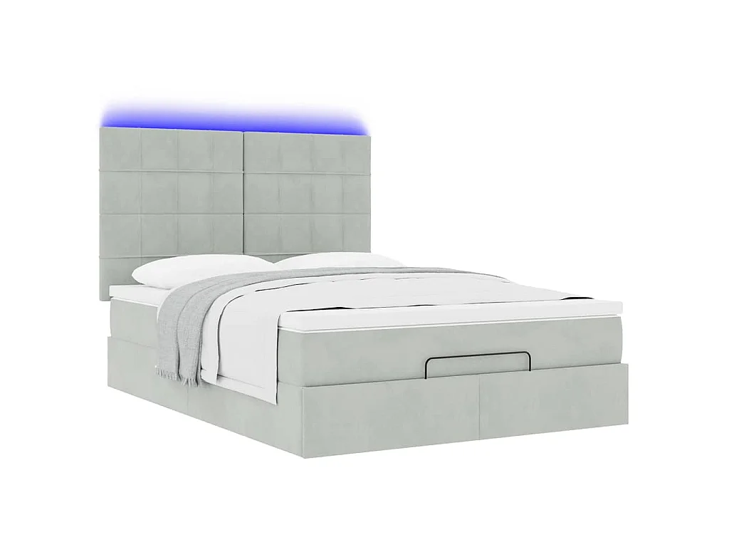Struttura Letto Pouf con Materassi 140x200 cm in Velluto