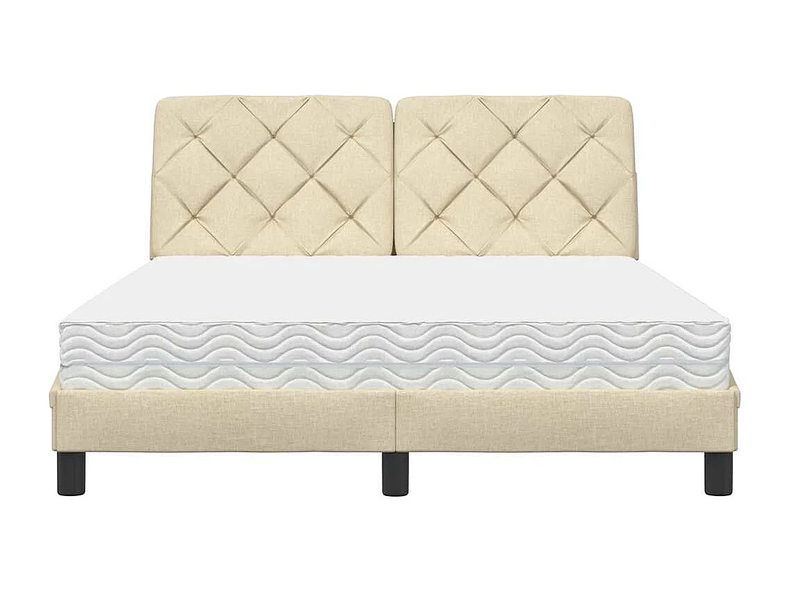 Bed met matras stof crèmekleurig 140x200 cm
