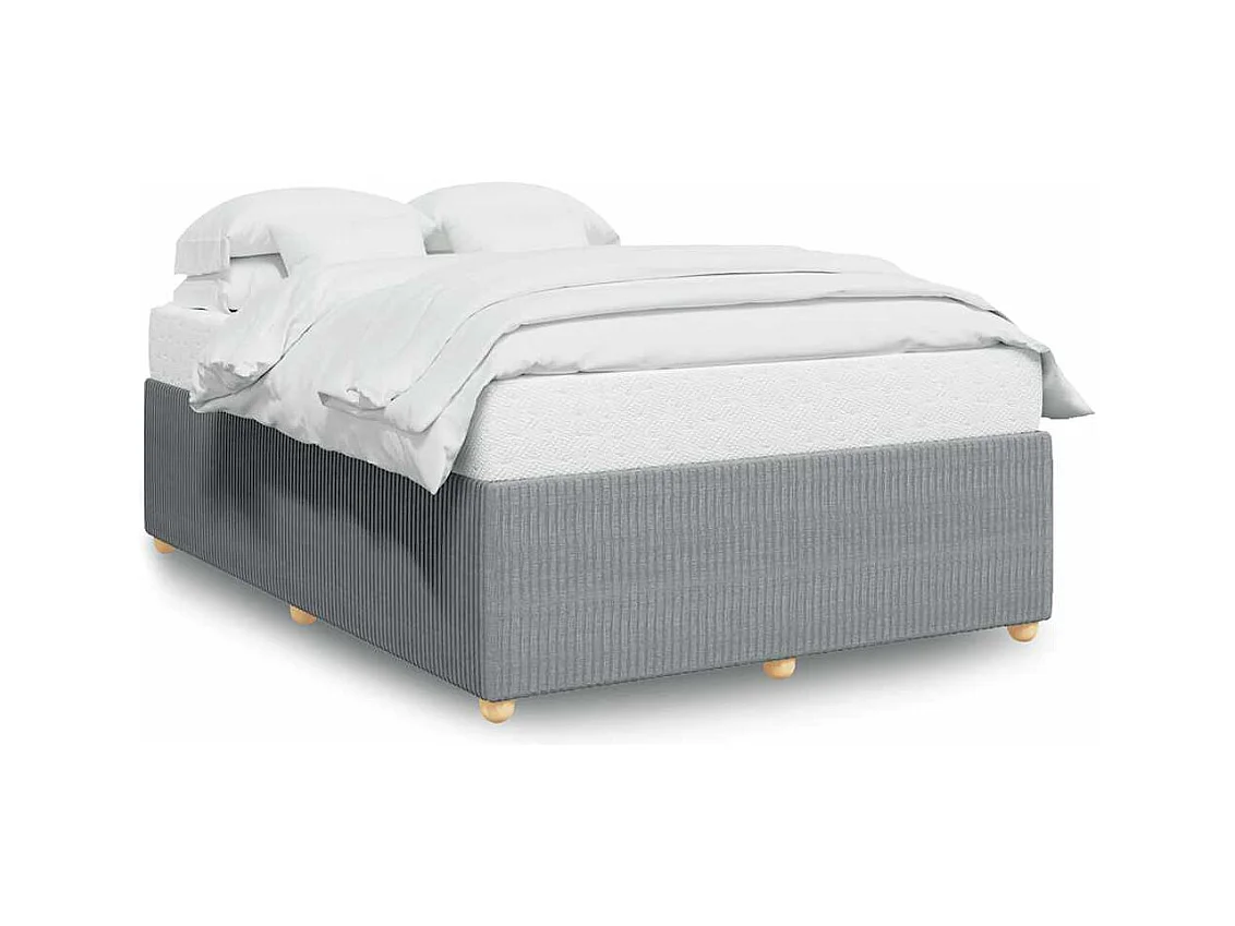 Cadre de lit sans matelas gris clair 140x190 cm tissu