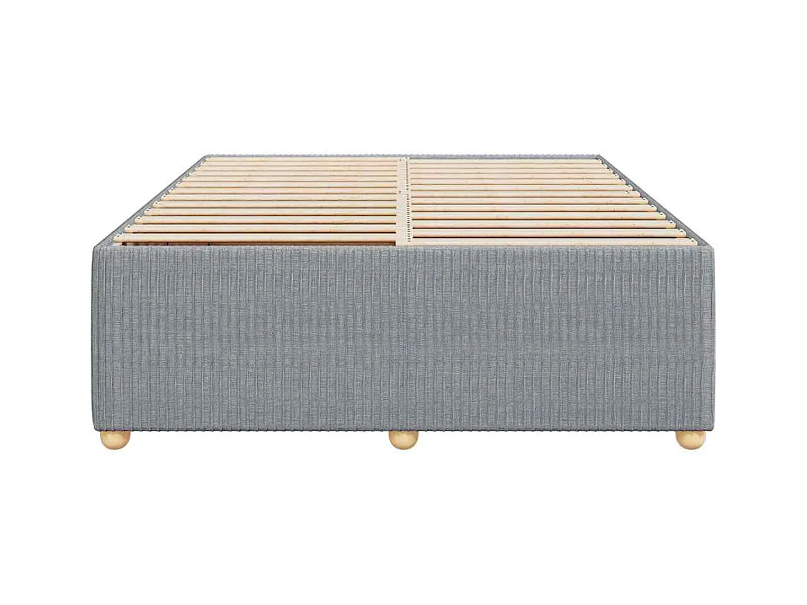 Cadre de lit sans matelas gris clair 140x190 cm tissu