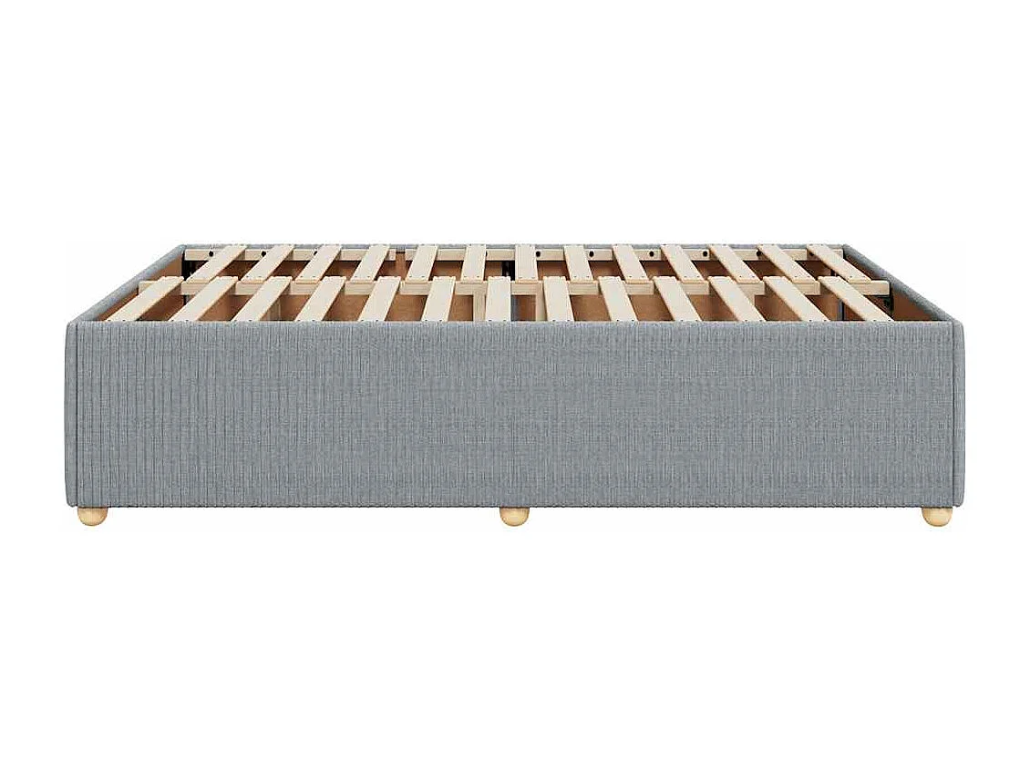 Bettgestell ohne Matratze Hellgrau 140x190 cm Stoff