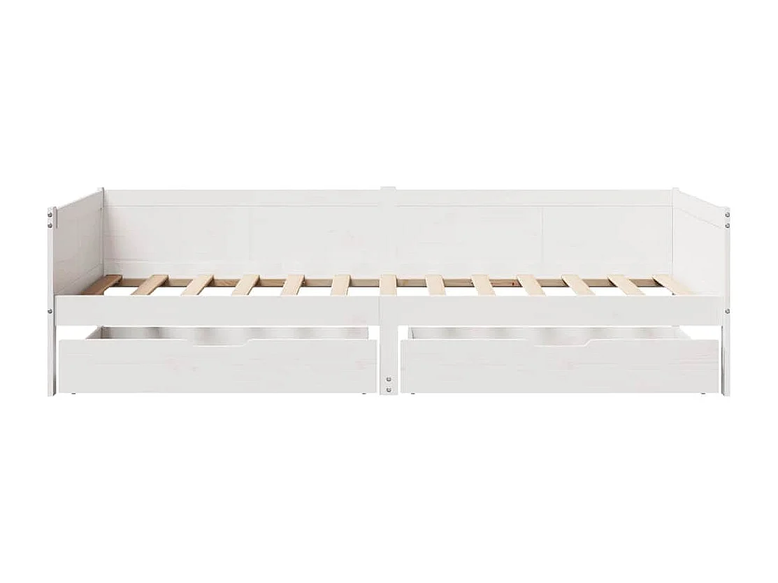 Tagesbett mit Schubladen Weiß 90x190 cm Kiefernholz