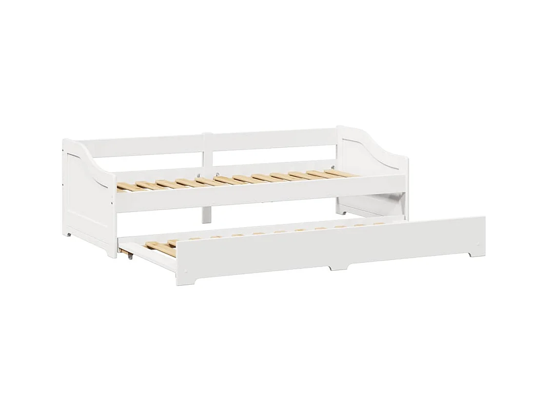 Lit de jour avec gigogne sans matelas IRUN blanc 90x200 cm